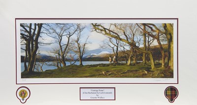 Lot 143 - LOCH SCENE, A PRINT BY GRAEME WALLACE AND SEVEN OTHERS