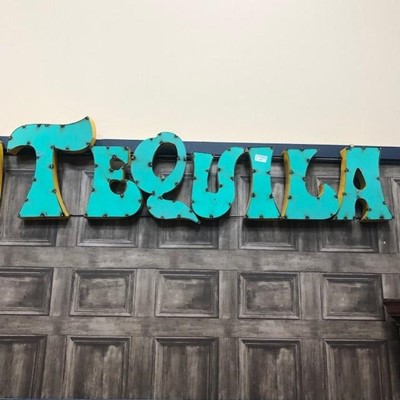 Lot 691 - TEQUILA - A MEXICAN INDUSTRIAL ART PUB SIGN