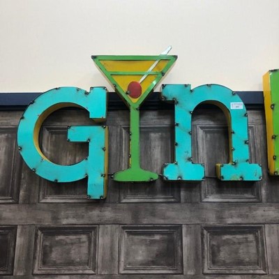 Lot 693 - GIN - A MEXICAN INDUSTRIAL ART PUB SIGN