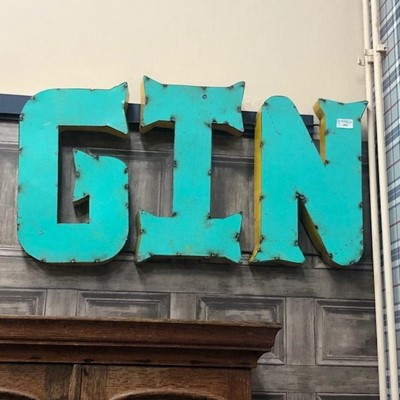 Lot 694 - GIN - A MEXICAN INDUSTRIAL ART PUB SIGN