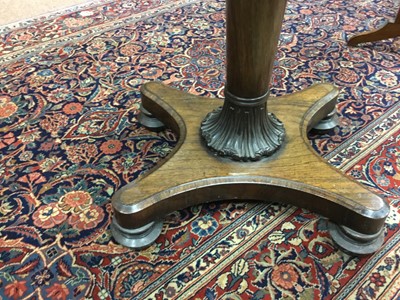 Lot 1660 - A WILLIAM IV ROSEWOOD NEEDLEWORK TABLE
