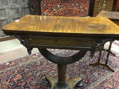 Lot 1660 - A WILLIAM IV ROSEWOOD NEEDLEWORK TABLE