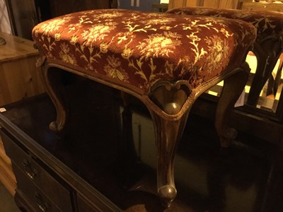 Lot 743 - A VICTORIAN ROSEWOOD DRESSING STOOL AND THREE OTHERS