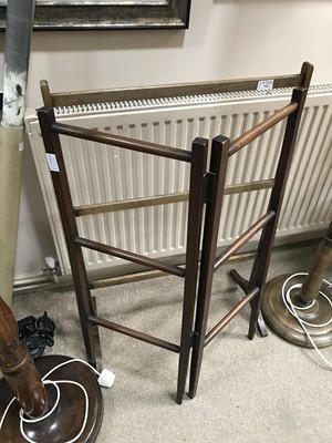 Lot 750 - A LOT OF TWO MAHOGANY TOWEL RAILS