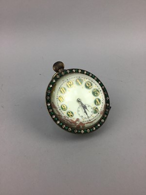 Lot 762 - A BRASS AND GLASS SPHERICAL DESK CLOCK