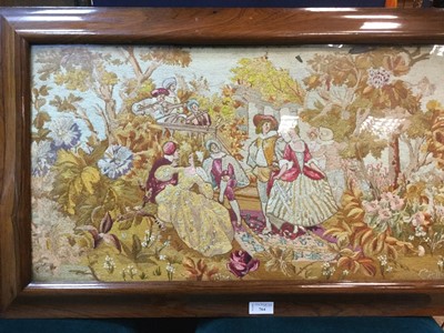 Lot 764 - A VICTORIAN EMBROIDERED NEEDLEWORK PANEL