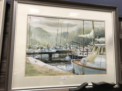 Lot 726 - MARINA, A WATERCOLOUR BY D STEVENSON