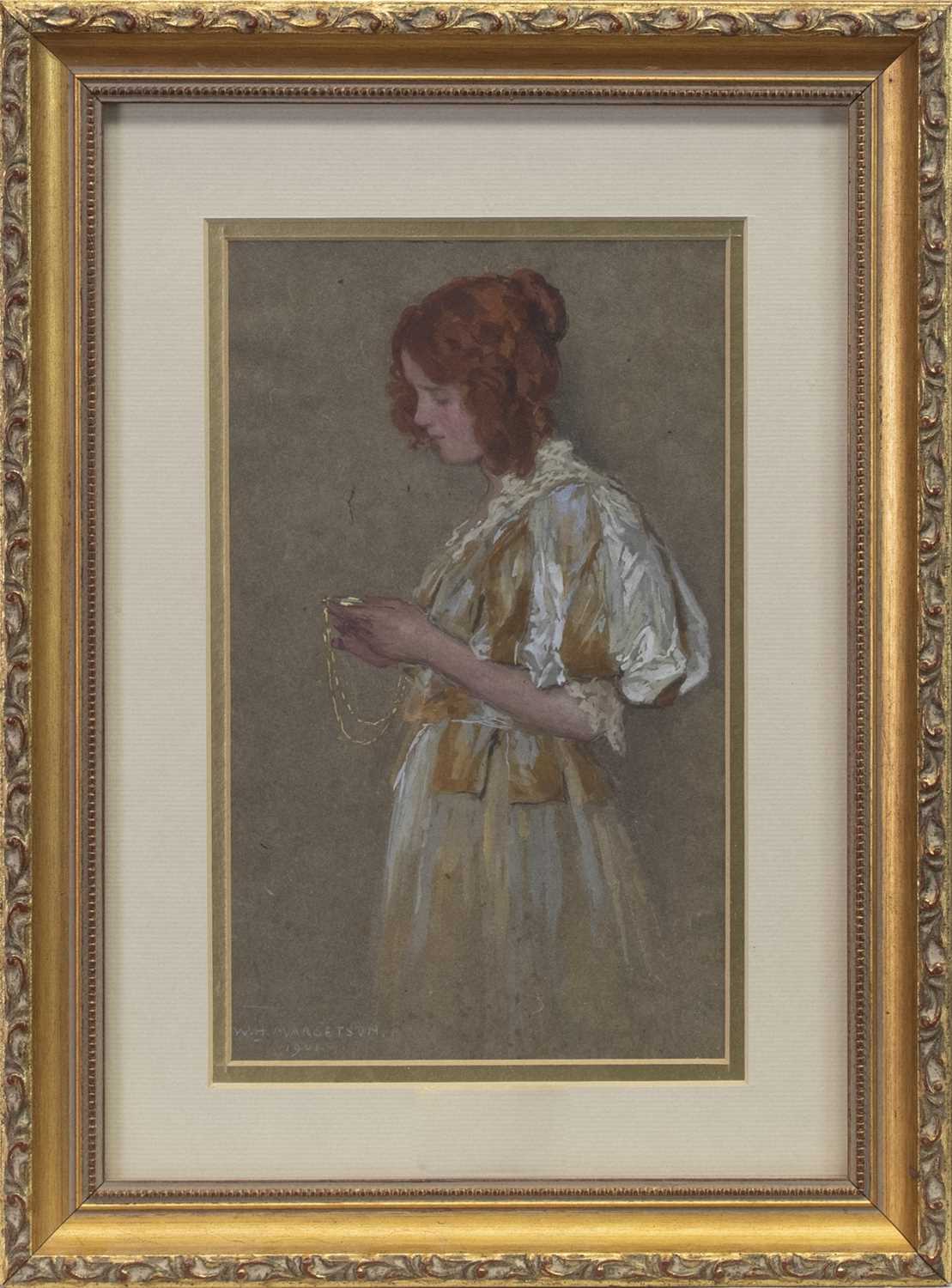 Lot 83 - THE LOCKET, A WATERCOLOUR BY WILLIAM HENRY MARGETSON