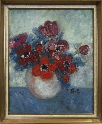 Lot 539 - STILL LIFE FLOWERS IN A VASE, A BRITISH OIL