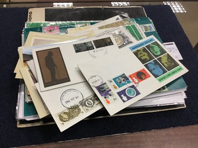 Lot 710 - A COLLECTION OF STAMPS AND FIRST DAY COVERS AND A RECORD