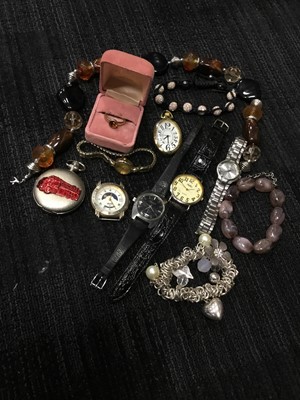 Lot 716 - A LOT OF COSTUME JEWELLERY AND WATCHES