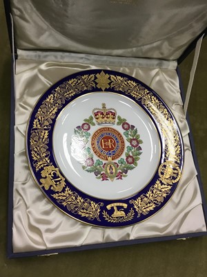 Lot 786 - A SPODE 'THE BLACK WATCH' COMMEMORATIVE PLATE AND PLATED CUTLERY