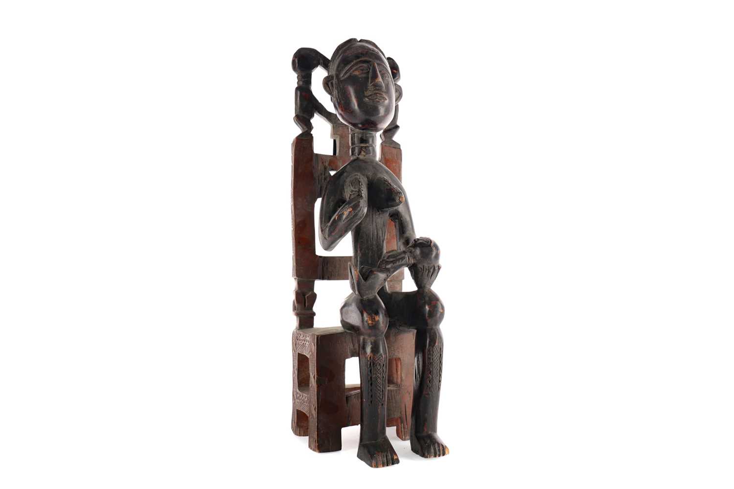 Lot 704 - AN AFRICAN CARVED WOOD FIGURE