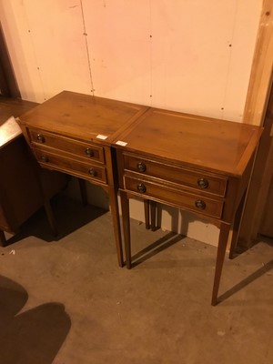 Lot 818 - A PAIR OF YEW WOOD BEDSIDE CHESTS