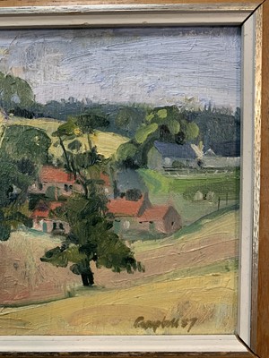 Lot 717 - TOWARDS RATHILLET, AN OIL BY CATRIONA CAMPBELL
