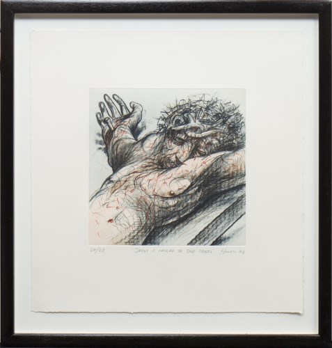 Lot 19 - * PETER HOWSON OBE JESUS IS NAILED TO THE...