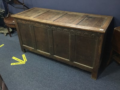 Lot 791 - A LARGE OAK BLANKET CHEST