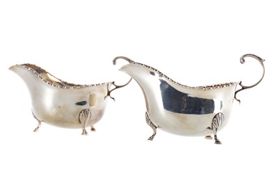 Lot 303 - A PAIR OF SILVER SAUCE BOATS