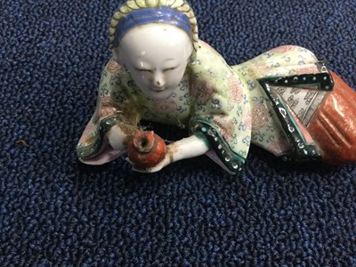 Lot 757 - A LOT OF TWO EARLY 20TH CENTURY CHINESE CERAMIC FIGURES