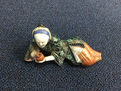 Lot 757 - A LOT OF TWO EARLY 20TH CENTURY CHINESE CERAMIC FIGURES