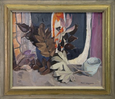 Lot 676 - BROWN LEAVES, AN OIL BY NONI MCCRONE