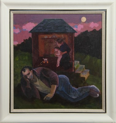 Lot 648 - FAMILY LIFE, A LARGE OIL BY HELEN F WILSON RSW RGI PAI