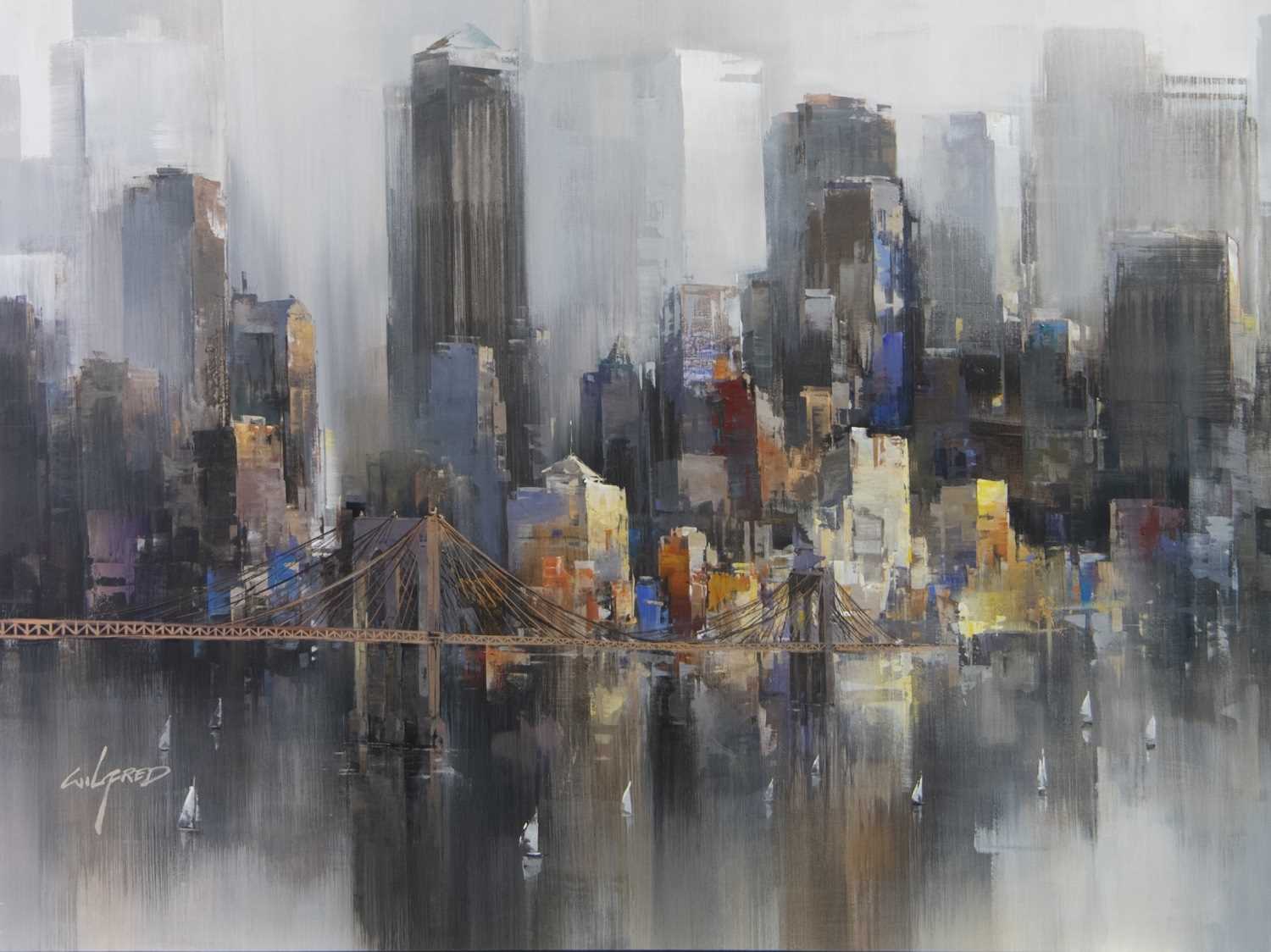 Lot 104 - NEW YORK CROSSIN, A GICLEE PRINT BY WILFRED LANG