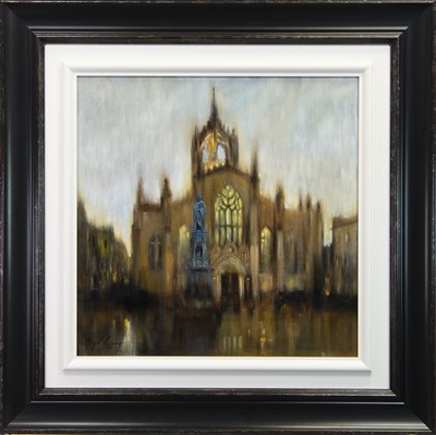 Lot 118 - ST GILES CATHEDRAL, AN OIL BY SIMON WRIGHT