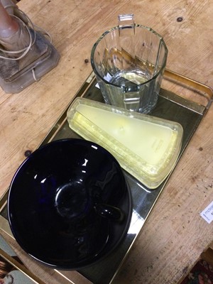 Lot 914 - A MOET & CHANDON ICE BUCKET ALONG WITH A TRAY, TWO COMPORTS AND CHEESE CONTAINER