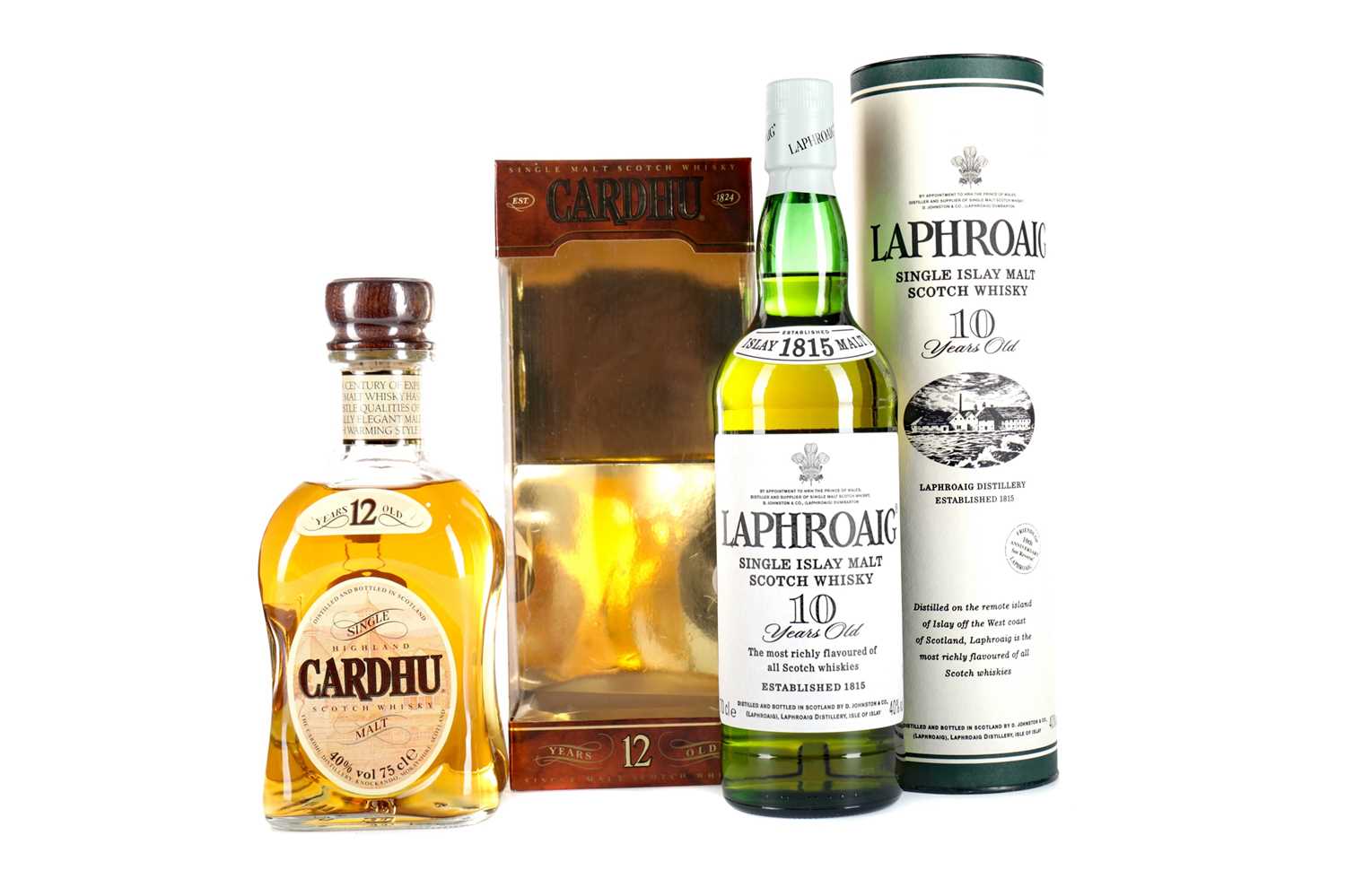 Lot 60 - LAPHROAIG 10 YEARS OLD AND CARDHU 12 YEARS OLD