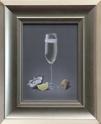 Lot 121 - CHAMPAGNE & OYSTER, A GICLEE PRINT BY COLIN WILSON