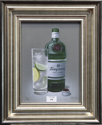 Lot 138 - TANTALISING TANQUERAY GIN, A GICLEE PRINT BY COLIN WILSON