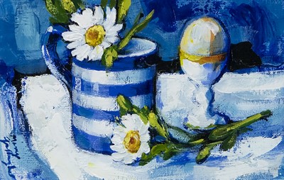 Lot 212 - STILL LIFE, AN ACRYLIC BY MARY GALLAGHER