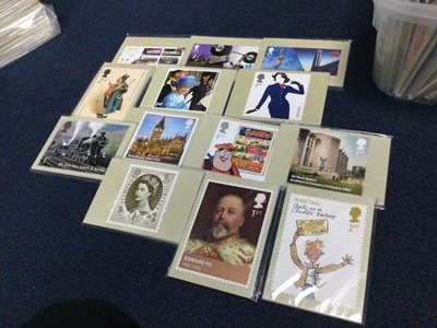 Lot 14 - A LOT OF  FIVE STAMP ALBUMS ALONG WITH POSTCARDS