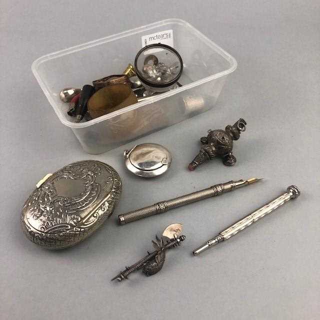 Lot 27 - A SILVER RATTLE AND OTHER COLLECTABLES