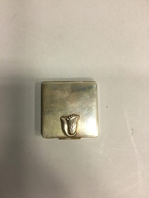 Lot 1701 - A STERLING SILVER SQUARE COMPACT BY GEORG JENSEN