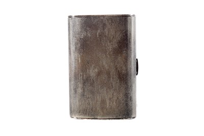 Lot 1711 - AN ENGINE TURNED SILVER OBLONG COMPACT/CARRY ALL