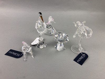 Lot 149 - A LOT OF TWO SWAROVSKI FIGURES OF BIRDS AND THREE OTHERS