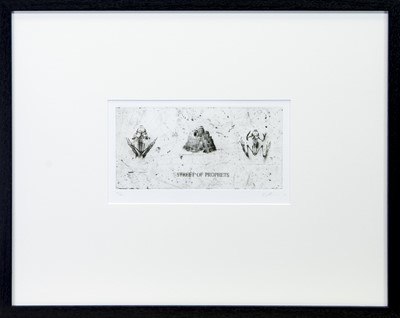 Lot 659 - STREET OF PROPHETS, AN ETCHING BY STUART DUFFIN