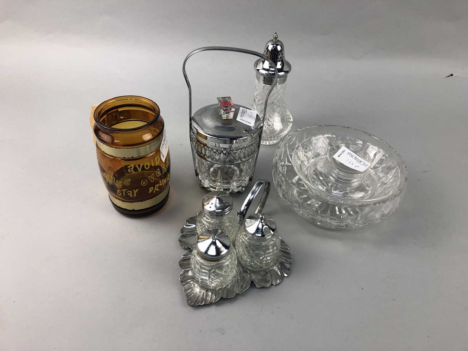 Lot 155 - A PAIR OF BRANDY GLASSES AND OTHER GLASSWARE
