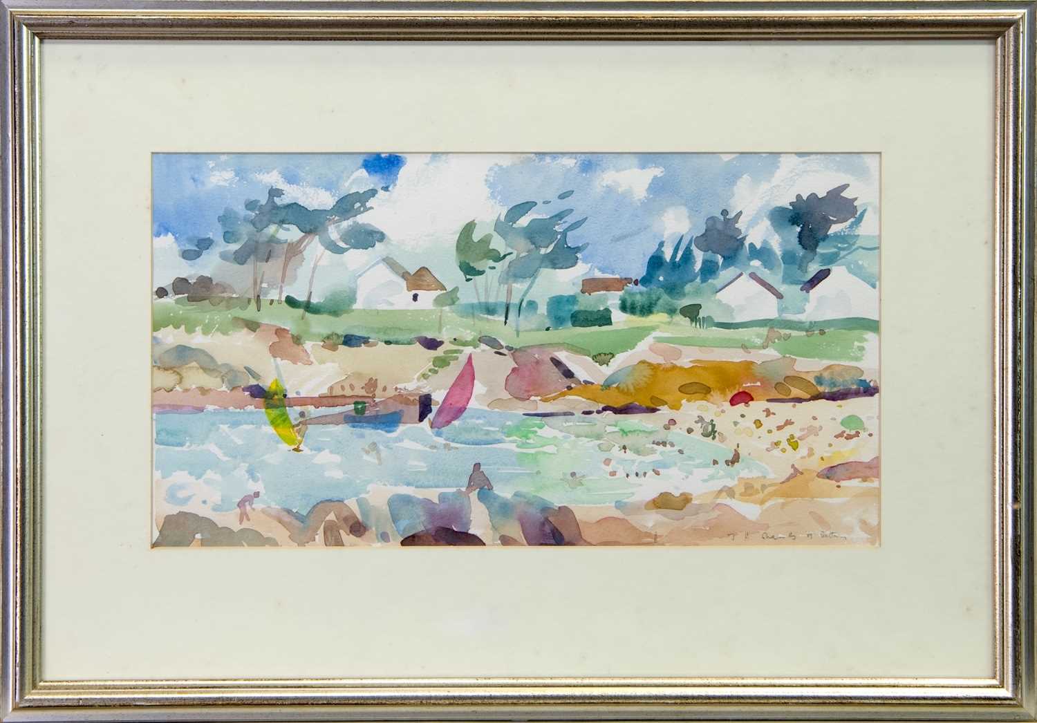 Lot 269 - KERFANY-LES-PINS, BRITTANY, A WATERCOLOUR BY TOM SHANKS
