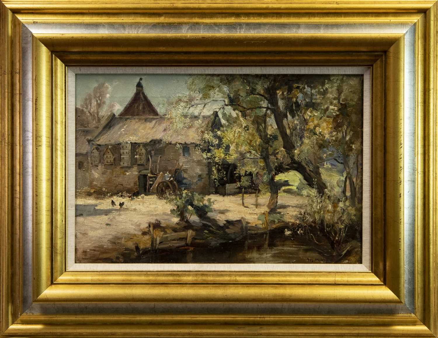 Lot 70 - THE OLD FARM BY THE RIVER, AN OIL BY JOE MILNE