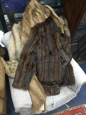 Lot 258 - A LOT OF THREE FUR JACKETS ALONG WITH TWO COATS