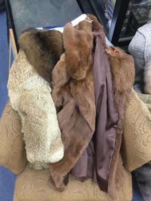 Lot 258 - A LOT OF THREE FUR JACKETS ALONG WITH TWO COATS