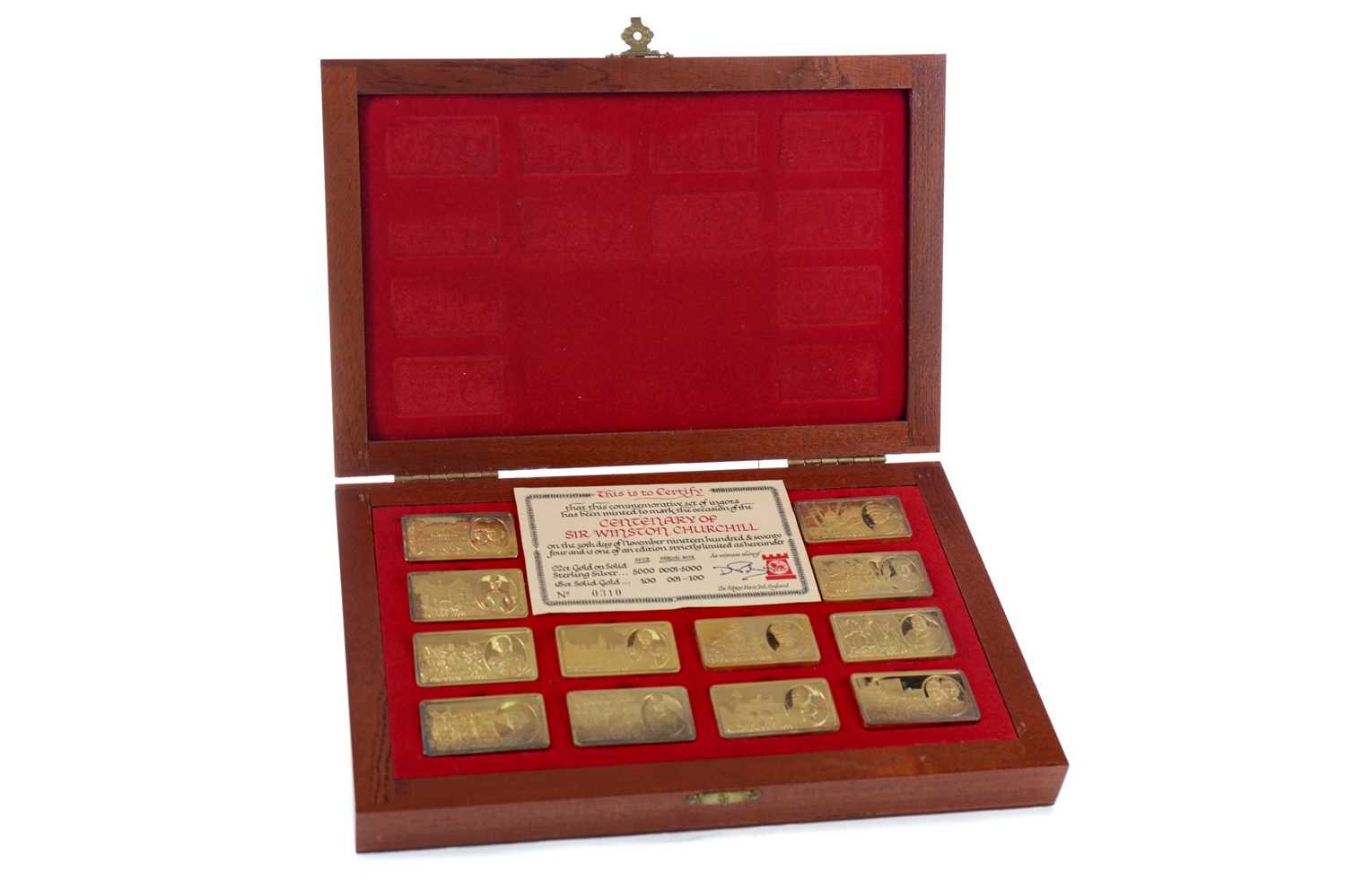 Lot 15 - A COLLECTION OF GOLD PLATED CENTENARY OF WINSTON CHURCHILL INGOTS