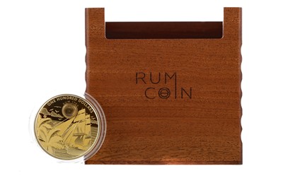 Lot 28 - RARE: A 2oz FINE GOLD RUM COIN BY LUX COIN