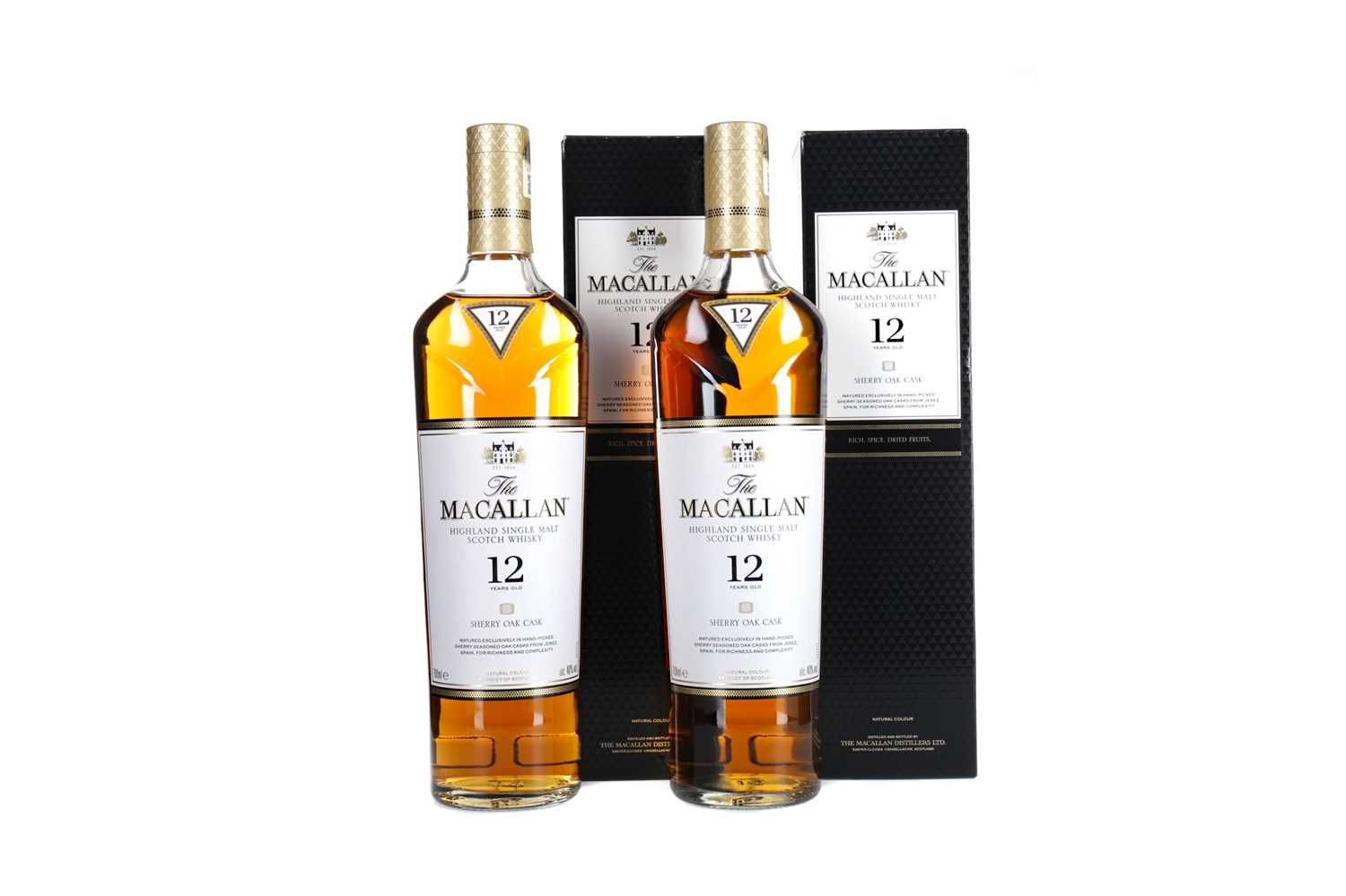 Lot 215 - TWO BOTTLES OF MACALLAN 12 YEARS OLD