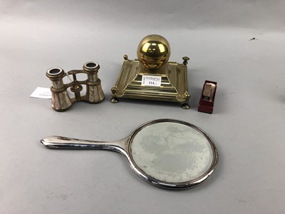 Lot 214 - A VICTORIAN BRASS INK STAMP AND OTHER ITEMS