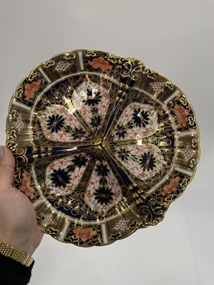 Lot 1026 - A ROYAL CROWN DERBY TREFOIL DISH AND A PIN DISH