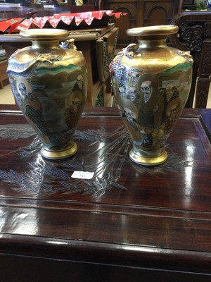 Lot 737 - A PAIR OF EARLY 20TH CENTURY JAPANESE SATSUMA VASES